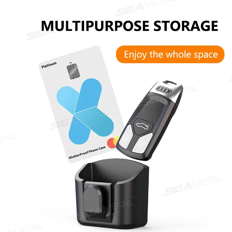Dashboard Car Key Storage Box – Compact Self-Adhesive Universal Auto Key Holder with Hook