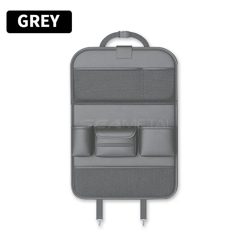Car Seat Back Organizer with Foldable Table Tray – Auto Backseat Storage Bag with Tablet Holder