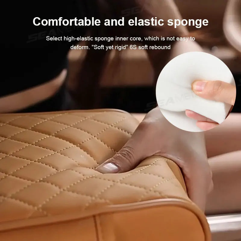 All-in-One Car Arm Rest Cushion – 7cm Thick Console Organizer with Elbow Support