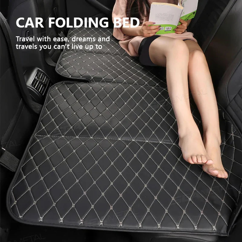 Car Rear Seat Travel Mattress – Portable Foldable PU Sleeping Bed for SUV and Sedan