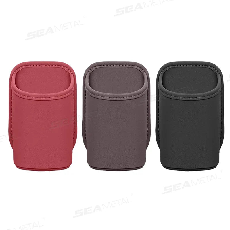 PU Leather Car Side Door Cup Holder – Stable Waterproof Bottle Holder