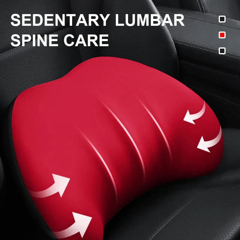 Car Neck & Lumbar Support Pillow – Breathable Memory Foam with Removable Cover