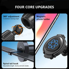 360-Degree Rotation Car Vent Phone Mount – 2-in-1 Magnetic Holder with Cup Stand